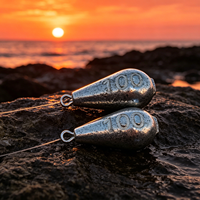 Plombs de pêche en fonte en forme de goutte d'eau 10g-200g, lestes en plomb pour la pêche en rivière et en mer, matériel de pêche en gros