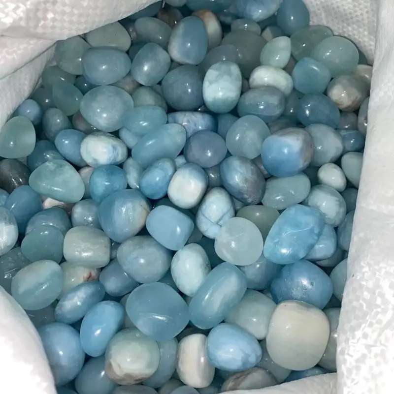 High quality Natural Polished Quartz Crystal Aquamarine Tumbled Stone healing gifts