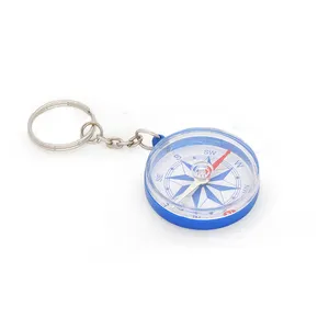 Portable Plastic Mini Magnetic Compass Hiking Camping Custom-Size Keychain Guide Pointer Perfect Survival Tool Promotion Gift