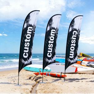Bandera de Poliéster en Forma de Lágrima a Todo Color, Resistente a Desgarros, Ligera, Construcción Robusta, Impermeable, Ecológica, con Logotipo Personalizado - Product Image 1