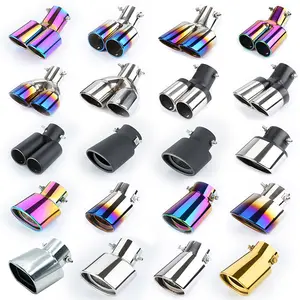 Universal Stainless Steel Exhaust Muffler Tip Pipe Car Automotive Replacement Colorful Curved Exhaust Pipe For Car Modification