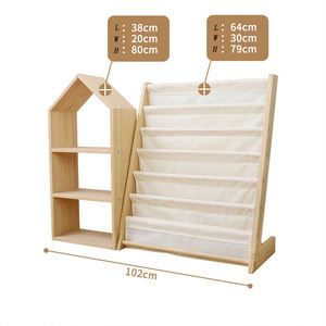 Meubles de garderie Montessori en bois massif pour maternelle Bibliothèque préscolaire Rangement de jouets pour garderie Dessin Étagères à livres - Product Image 5