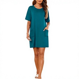 Chemise de nuit longue et douce pour femme, motif personnalisé, tissée, écologique, taille unique, grande taille, coupe ample, idéale pour l'été - Product Image 1