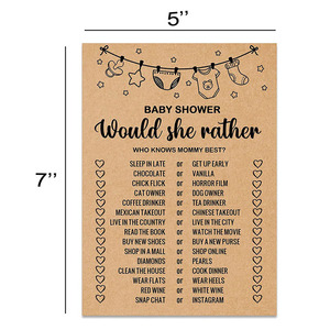 Douche de mariage nuptiale rustique ou <span class=keywords><strong>jeu</strong></span> de fête de Bachelorette papier Kraft serait-elle plutôt des cartes de <span class=keywords><strong>jeu</strong></span> pour la douche de bébé - Product Image 2