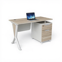 Bureau de travail moderne pour la maison avec tiroirs, petit bureau d'ordinateur en bois, table d'étude de style nordique avec armoire de rangement