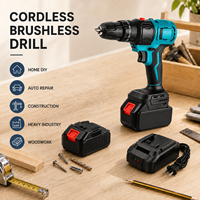 Taladro Inalámbrico de 20V con Batería de Litio, Taladro Eléctrico sin Escobillas para Atornillar, Perforar Madera y Metal