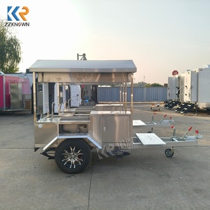 Camión de Comida de Aluminio de 3 Ruedas Estilo Retro, Tienda Móvil de Acero Inoxidable para Helados, Café, Bocadillos, Comida Rápida, Papas Fritas y Hot Dogs - Product Image 6