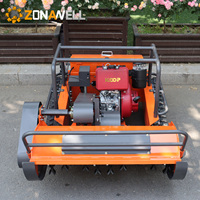 Tondeuse à gazon industrielle ZNW-1200Y, robuste, autopropulsée, 4 temps, sans fil, télécommandée, avec chenilles en caoutchouc pour pentes raides, 17 kW