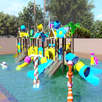 Équipements de terrain de jeux aquatiques en fibre de verre, plastique et acier, toboggans aquatiques intérieurs et extérieurs pour usage scolaire