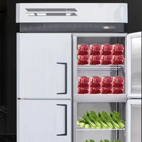 Congélateur coffre horizontal commercial combiné avec vitrine îlot, porte vitrée, grande capacité, dégivrage manuel