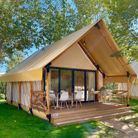 Tente de safari de glamping de luxe imperméable avec salle de bain pour une utilisation en extérieur dans les hôtels, les stations balnéaires, les villas ou les hébergements Tente en toile
