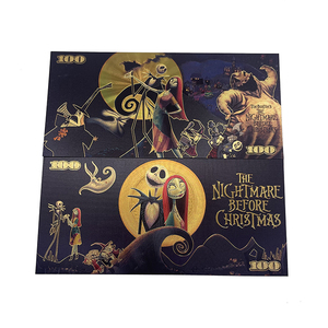 Billet durable de 100 dollars The Nightmare Before Christmas billet plaqué feuille d'<span class=keywords><strong>or</strong></span> pour animaux de compagnie <span class=keywords><strong>en</strong></span> stock - Product Image 3