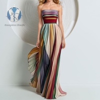 Robe sans bretelles imprimée colorée et tendance, personnalisable, vente en gros d'usine, idéale pour les vacances, les rendez-vous et les fêtes