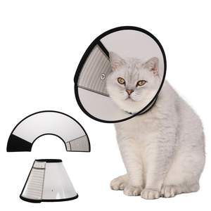 Collar isabelino ecológico moderno de PVC transparente suave ajustable transpirable para gatos y perros recuperación antimordeduras - Product Image 1