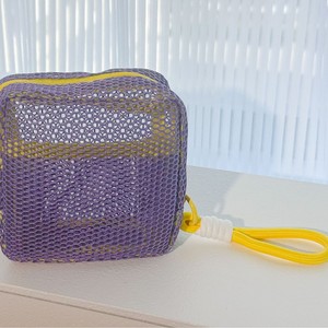 Fashion Dopamine Color <b>Storage</b> <b>Bag</b> Candy Color <b>Large</b> Capacity Mesh Cosmetic <b>Bag</b> Toiletry Coin Purse - Product Image 2