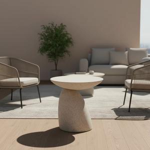 โต๊ะกาแฟทรงกลมสไตล์นอร์ดิกสมัยใหม่ ทำจากไฟเบอร์กลาส สำหรับห้องนั่งเล่น เฟอร์นิเจอร์บ้าน ใช้ได้ทั้งในบ้านและนอกบ้าน รุ่น MEIYE MY-T12 - Product Image 5