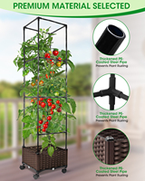 Treillis de support pour plantes grimpantes, roses de jardin, tomates, pour plantes en pot d'intérieur, en acier au carbone, 10 pieds de haut, facile à assembler