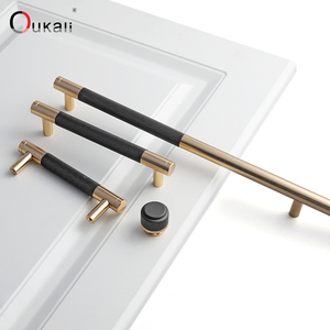 Oukali moderno semplice commercio all'ingrosso mobile maniglia camera da letto manopola zigrinato in alluminio armadio argento maniglie - Product Image 2