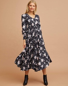 Suave y transpirable impreso rayón ropa de <span class=keywords><strong>maternidad</strong></span> de la frente de agradable Casual vestido de lactancia para posparto madre - Product Image 3