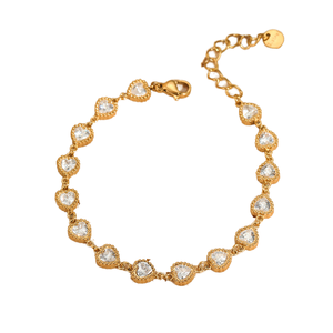 Bracelets de tennis Aurora en acier inoxydable pour le bureau, les fêtes et la mode quotidienne, avec CZ inaltérable à motif battement de cœur et à scènes interchangeables - Product Image 1