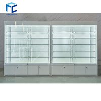 Vitrine Moderne pour Cigarettes, Meubles de Magasin de Tabac Zyn, Vitrine Murale en Verre avec Éclairage LED