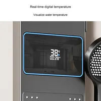 Robinet de douche encastré moderne FEIDU gris anthracite mural thermostatique avec pommeau de douche pluie et jet doux effet cascade chromé pour hôtel