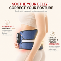 Ceinture de massage lombaire et des hanches à compression d'air réglable, chaleur et vibrations, 6 modes de massage, rechargeable par USB, pour la maison, la salle de sport et le bureau
