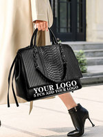 Sac fourre-tout en cuir à motif crocodile de luxe |   Sac à main pour femme, résistant à l'eau, de créateur |   Sac à bandoulière grande capacité pour tous les jours