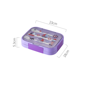 Juego <span class=keywords><strong>de</strong></span> fiambreras creativas bonitas a prueba <span class=keywords><strong>de</strong></span> fugas para niños, fiambreras con tapa <span class=keywords><strong>de</strong></span> plástico con cubiertos para la escuela trasera - Product Image 2