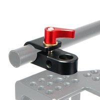 Soporte de riel de 15 mm con abrazadera, soporte de varilla de un solo orificio, placa de liberación rápida DSLR, mango de jaula, accesorios para sistema de extensión de varilla de rig de cámaras