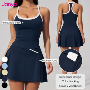 Ensemble de yoga et de sport Janya pour femme, color block, extensible, respirant, idéal pour l'entraînement et le tennis - Product Image 4