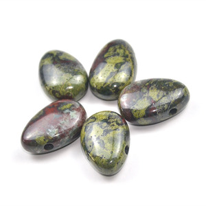 Custom Teardrop Drilled Tumble <strong>Stone</strong> 30mm Chinese <strong>Dragon</strong> Blood <strong>Stone</strong> Pendant for Necklace - Product Image 3