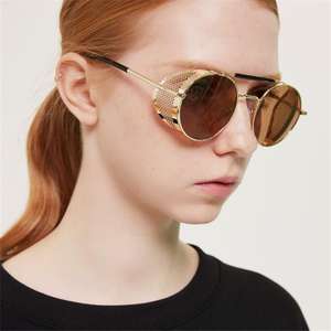 النظارات الشمسية الأحدث الأكثر مبيعًا المستديرة ذات الإطار المعدني الرجعية UV400 على الموضة steambunk - Product Image 4