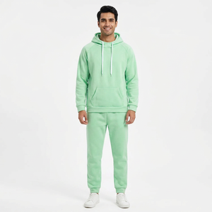 Finer Threads Nuevo Conjunto Deportivo Casual Unisex, Sudadera con Capucha de Felpa Gruesa de Color Sólido con Lavado Ácido y Pantalones Largos, Tallas Grandes - Product Image 1