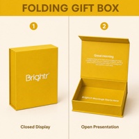 Petite Boîte Cadeau Magnétique de Luxe Jaune en Carton, Personnalisable avec Logo, Vente Chaude