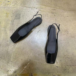 Sandalias Planas de Punta Cuadrada Cerrada para Mujer, Elegantes, de Tacón Bajo, con Tira Trasera, Novedad Verano 2026 - Product Image 4