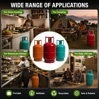 Bouteille de gaz GPL de 11 kg, personnalisable, rechargeable, recyclable, portable, résistante à la corrosion, stable, pour les distributeurs de gaz