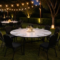 Table pliante d'extérieur, table de restaurant, table de banquet demi-lune pliante, table de réunion de bureau pour les appels d'offres