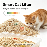 Litière pour chat en tofu à changement de couleur PH, faible poussière, forte absorption, jetable, sable écologique pour chat, ODM, parfum personnalisé, distributeurs de produits pour animaux de compagnie, vente en gros