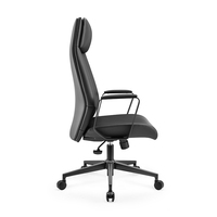 Chaises de bureau de direction en cuir noir ergonomiques modernes de haute qualité avec appui-tête