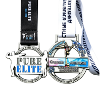 Matzwarte holle spiraalvormige zinklegering racemedaille met zachte emaille afwerking, aanpasbaar logo en vorm voor sportevenementen