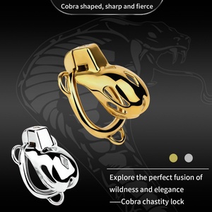 Candado de Castidad Cobra con Jaula para Pene y Tapón Anal, Invisible, Cómodo de Usar, con Orificio para Urinar, Juguete SM Masculino, Venta al por Mayor - Product Image 3