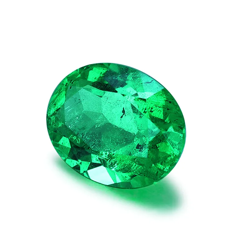 Lab Created Loose Gemstone Columbia Green Color Oval Shaped Lab Grown Emerald Best Quality