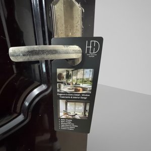 Cartellino da appendere alla porta per hotel con prezzo promozionale, personalizzato con design pubblicitario, per maniglia della porta, con messaggio 'Non disturbare', di forma irregolare - Product Image 5