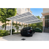 Cochera de Aluminio con Acabado en Polvo Anticorrosión, Material Ecológico y Sostenible, Diseño Moderno en Arco, Capacidad para 2 Autos