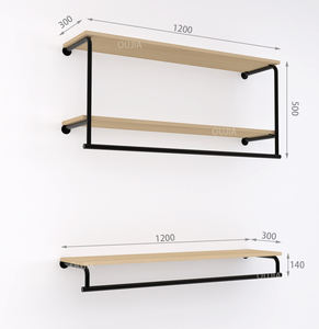 दीवार-माउंटेड डिस्प्ले रैक कपड़ों की दुकानों के लिए कपड़ों की शैलियों की एक विस्तृत श्रृंखला का प्रतिनिधित्व करते हैं। - Product Image 5