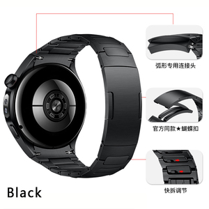 Correa de Reloj HUANLONG de Aleación de Titanio de 42 mm/46 mm, Textura en Forma de H con Cierre Desplegable de Liberación Rápida - Product Image 5