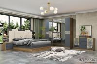 Prix Économique Luxe Turc MDF Chambre Meubles Ensemble Rangement Laque Finition Design Moderne Hôtel Appartement Queen/Full/King Haut de Gamme