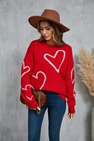 Nouveau style 2026 – Pull jacquard en polaire arctique avec motif cœur pour la Saint-Valentin pour femme