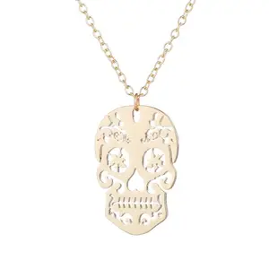 Fashion no tarnish Gold silver skull 316l stainless steel necklace For Women wholesale N2108076